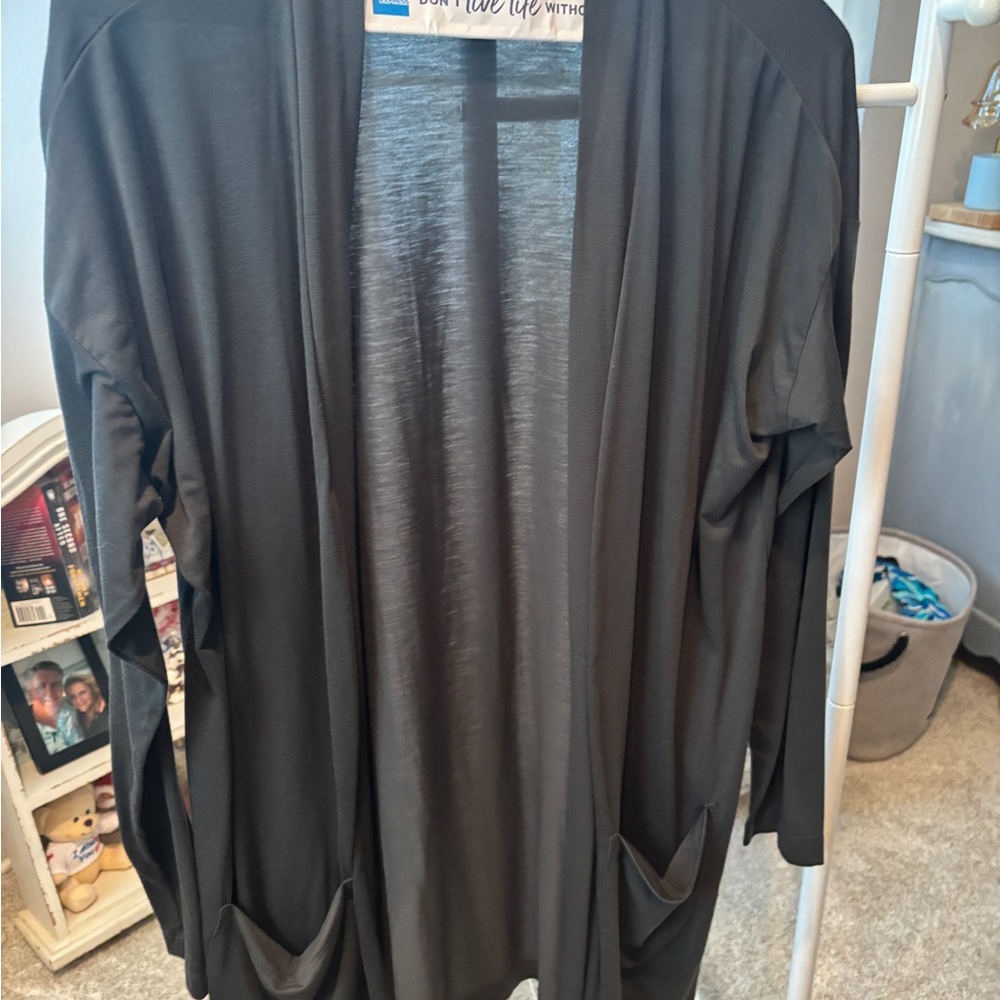 Port Authority Women's Charcoal Open Front Cardigan